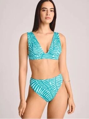 Vitamin A Longline Bikini Top & High Waist Bottom - Women Swim XL